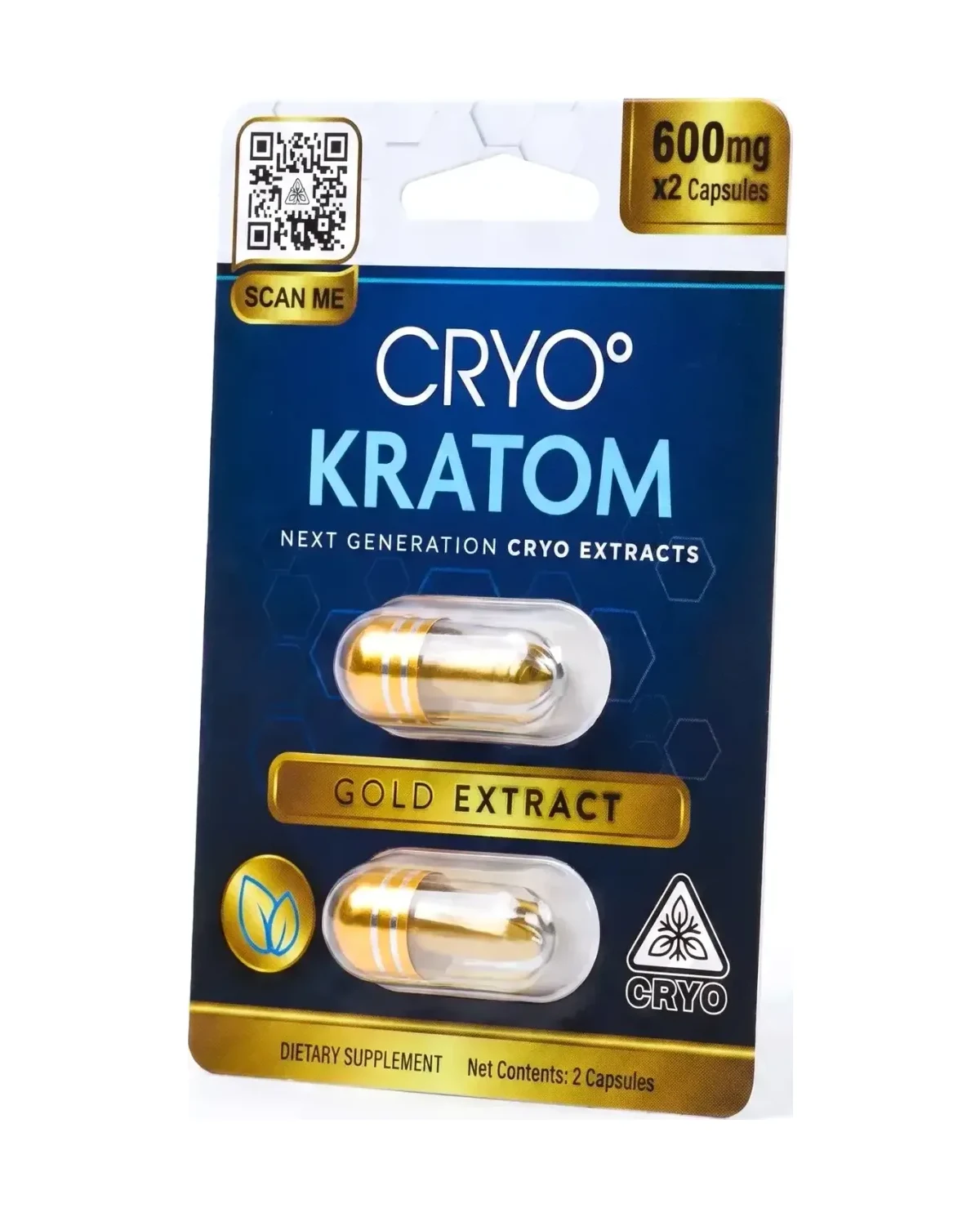 CRYO Kratom Gold Extract Capsules (2pk), another view