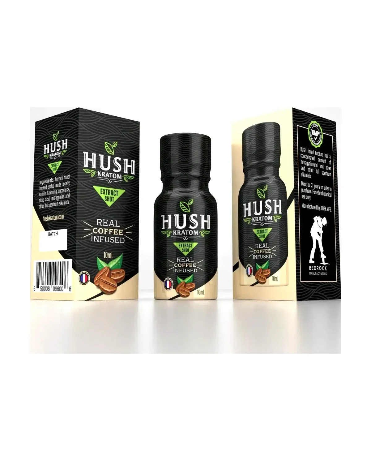 Hush Coffee Infused Kratom Shot, another view