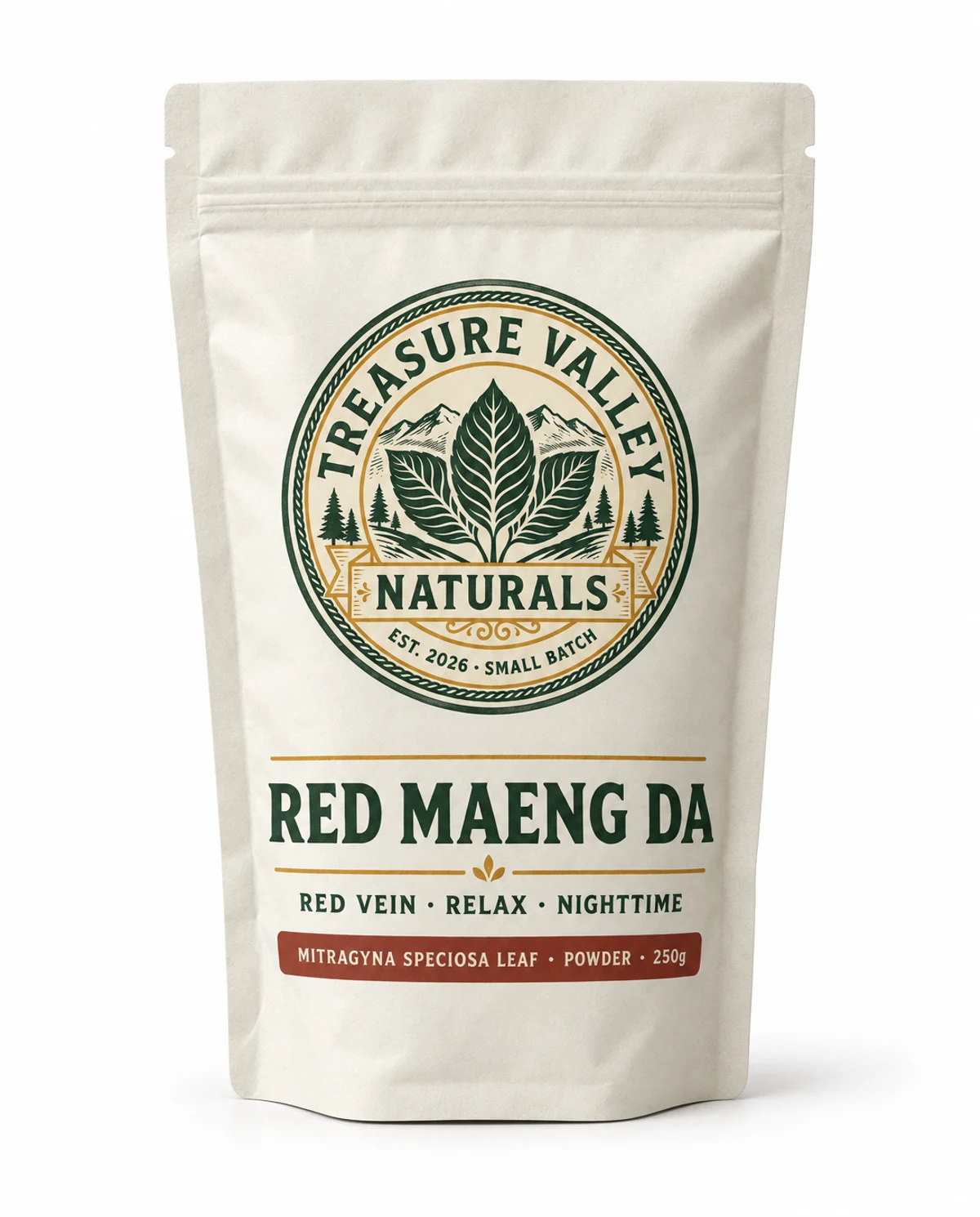Red Maeng Da, Treasure Valley Naturals pouch