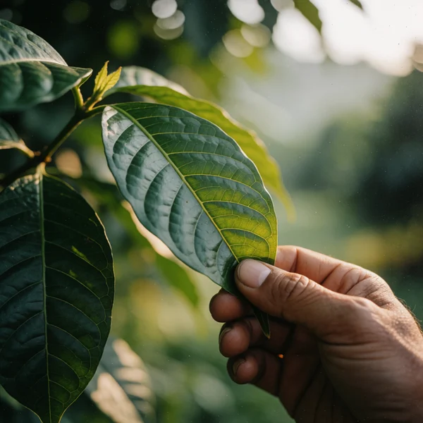 Green Vein kratom leaf at harvest