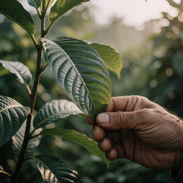 White Vein kratom leaf at harvest
